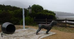Dog line statue at Eaglehawk Neck